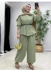 Ceketli Şalvar Takım Kemer Hediyeli Yeşil