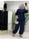 Ceketli Şalvar Takım Kemer Hediyeli Lacivert