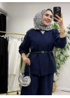 Ceketli Şalvar Takım Kemer Hediyeli Lacivert