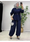 Ceketli Şalvar Takım Kemer Hediyeli Lacivert