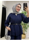 Ceketli Şalvar Takım Kemer Hediyeli Lacivert
