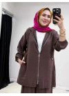 Yeni Sezon Kap Model Qupra Kumaş Takım Kahverengi