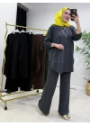 Oval Kesim Takım Gri