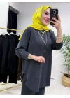 Oval Kesim Takım Gri