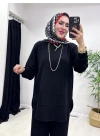 Oval Kesim Takım Siyah
