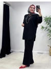 Oval Kesim Takım Siyah