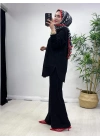 Oval Kesim Takım Siyah