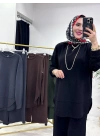 Oval Kesim Takım Siyah