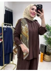 Fular Hediyeli Takım Kahverengi