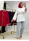 Çizgili Oysho Kumaş Tunik Beyaz