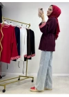 Çizgili Oysho Kumaş Tunik Mürdüm