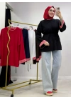 Çizgili Oysho Kumaş Tunik Siyah