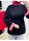 Çizgili Oysho Kumaş Tunik Siyah