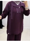Düğmeli Oysho Takım Mürdüm