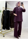Düğmeli Oysho Takım Mürdüm
