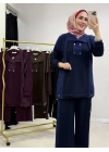 Düğmeli Oysho Takım Lacivert
