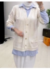 Gömlekli Spor Model Tunik Krem