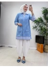 Gömlekli Spor Model Tunik Mavi