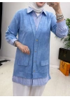 Gömlekli Spor Model Tunik Mavi