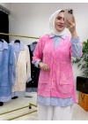 Gömlekli Spor Model Tunik Pembe