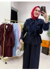 Güpür Detaylı Takım Lacivert