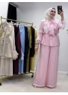 Güpür Detaylı Takım Pembe