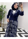 İthal Elbise Zarif Tasarım Lacivert