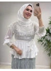 İthal Tasarım Bluz Beyaz