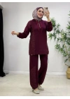 Kapitone Detaylı Oysho Takım Bordo