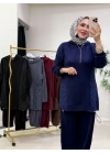 Kapitone Detaylı Oysho Takım Lacivert