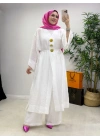 Keten Kumaş Kap Model Takım Beyaz