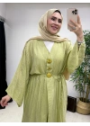 Keten Kumaş Kap Model Takım Yağ Yeşili