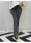 Likralı Esnek Kot Pantolon Rahat Kalıp Gri Renk
