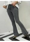 Likralı Esnek Kot Pantolon Rahat Kalıp Gri Renk