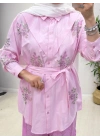 Nakışlı Gömlek Pembe
