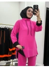 Neon Detaylı Takım Fuşya