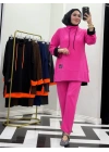 Neon Detaylı Takım Fuşya