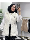 Peluş Yelek – İç Astarlı Beyaz