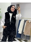 Peluş Yelek – İç Astarlı Siyah
