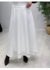 Scuba Kapaklı Model Etek Beyaz
