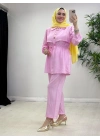 Şık Çilek Kumaş Takım Pembe