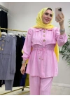Şık Çilek Kumaş Takım Pembe