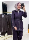 Tasarım Kot Takım Mürdüm