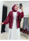 Taşlı Triko Hırka Bordo