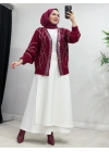 Taşlı Triko Hırka Bordo