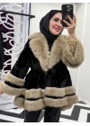Yeni Sezon İthal Kürk Siyah-Bej