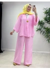 Yeni Sezon Keten Takım Pembe