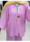 Yeni Sezon Keten Takım Pembe