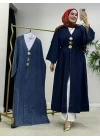 Yeni Sezon Koyu Renk Denim Kimono