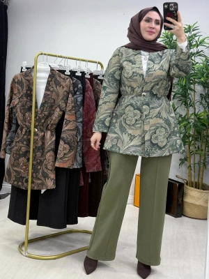 Etnik Desen Takım Haki